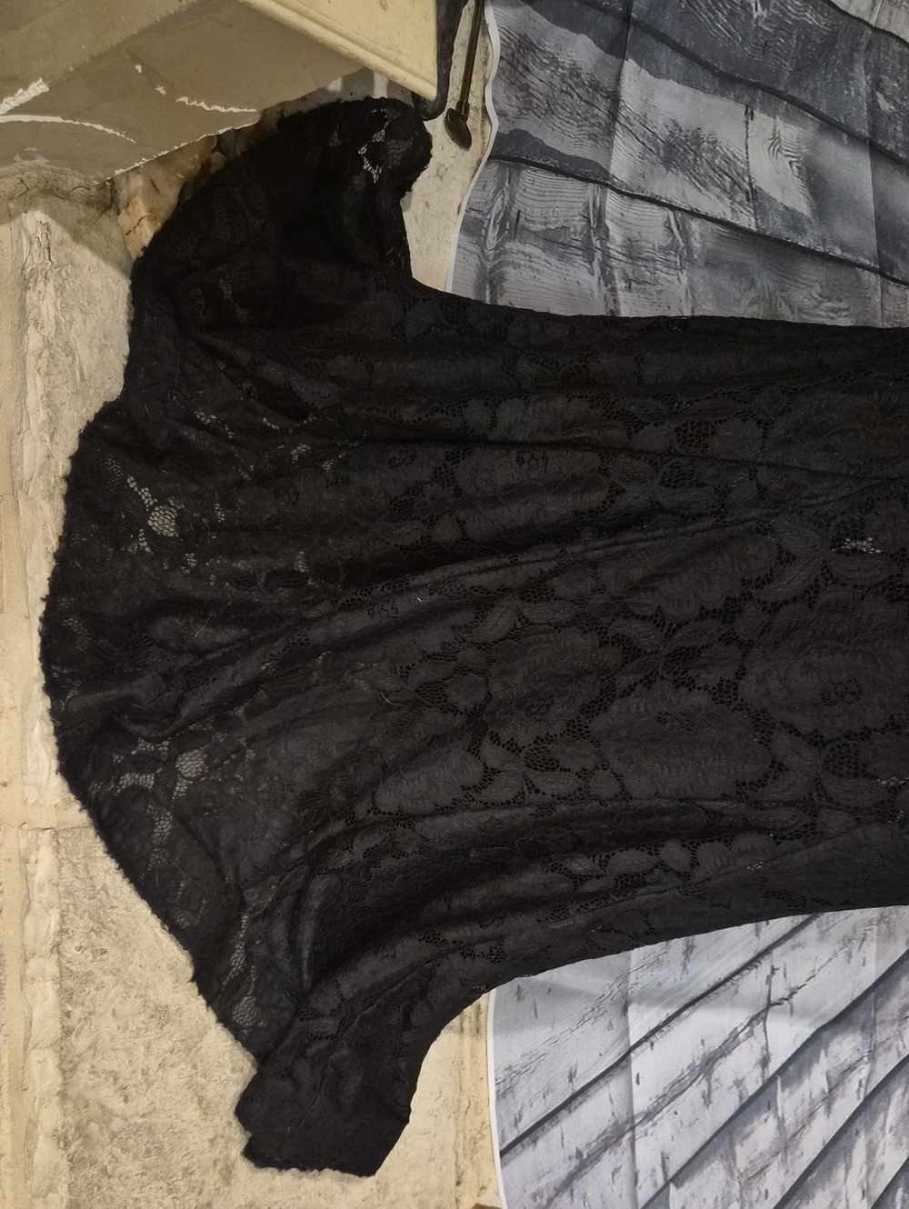 Betsy & Adam Sz 12 Black Lace V-Neck Formal - Picture 8 of 11